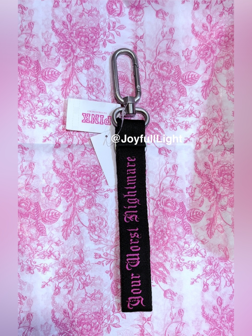 New PINK HALLOWEEN WRISTLET Keychain (YOUR WORST NIGHTMARE)